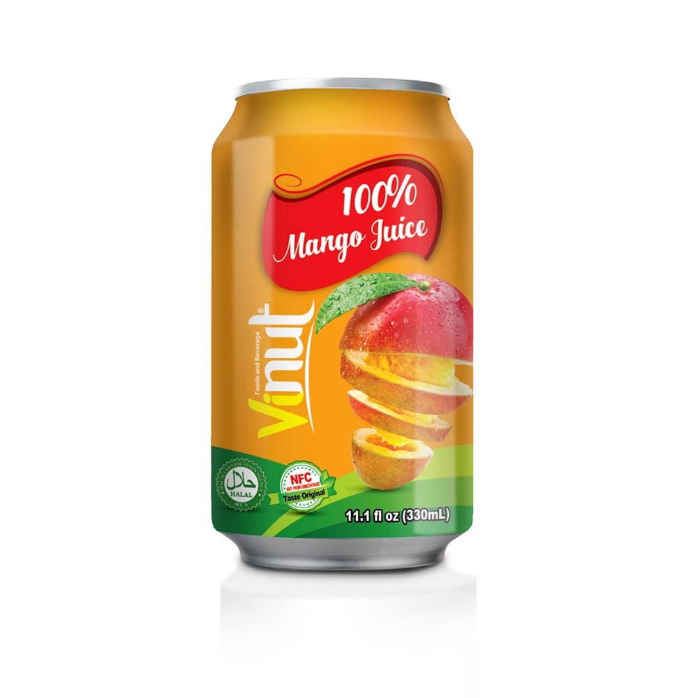 VINUT 100% mangový džus, 11.1 fl oz (330 mL) plechovka