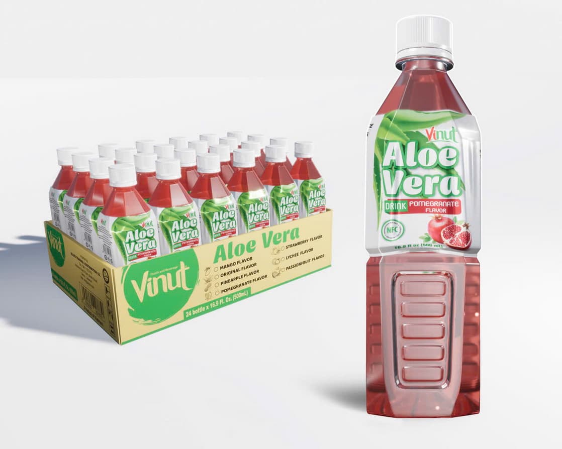 VINUT Nápoj s aloe vera s příchutí granátového jablka 500ml