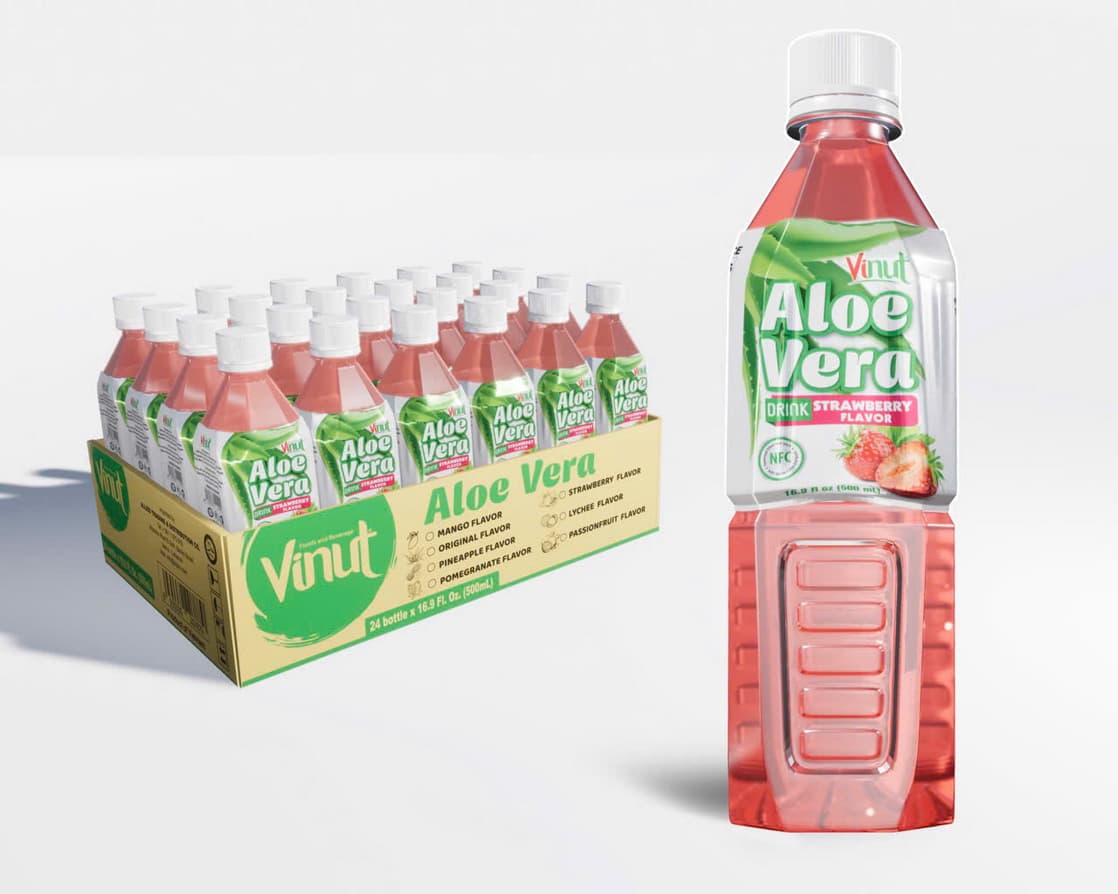 VINUT Nápoj s aloe vera s jahodovou příchutí 500ml