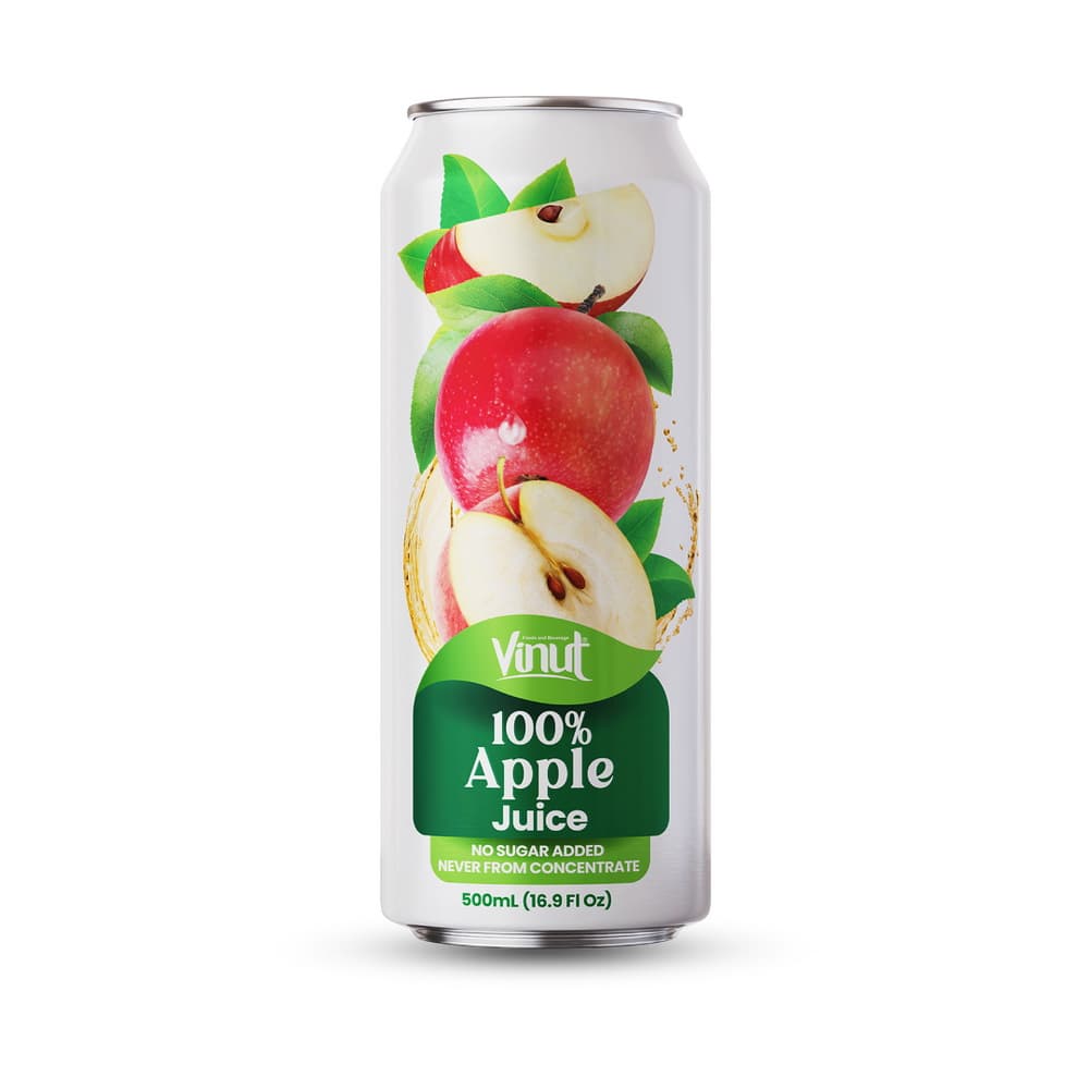 VINUT 100% jablečný džus, bez přidaného cukru, nikdy z koncentrátu, tenká plechovka, 16.9 fl oz 500 mL