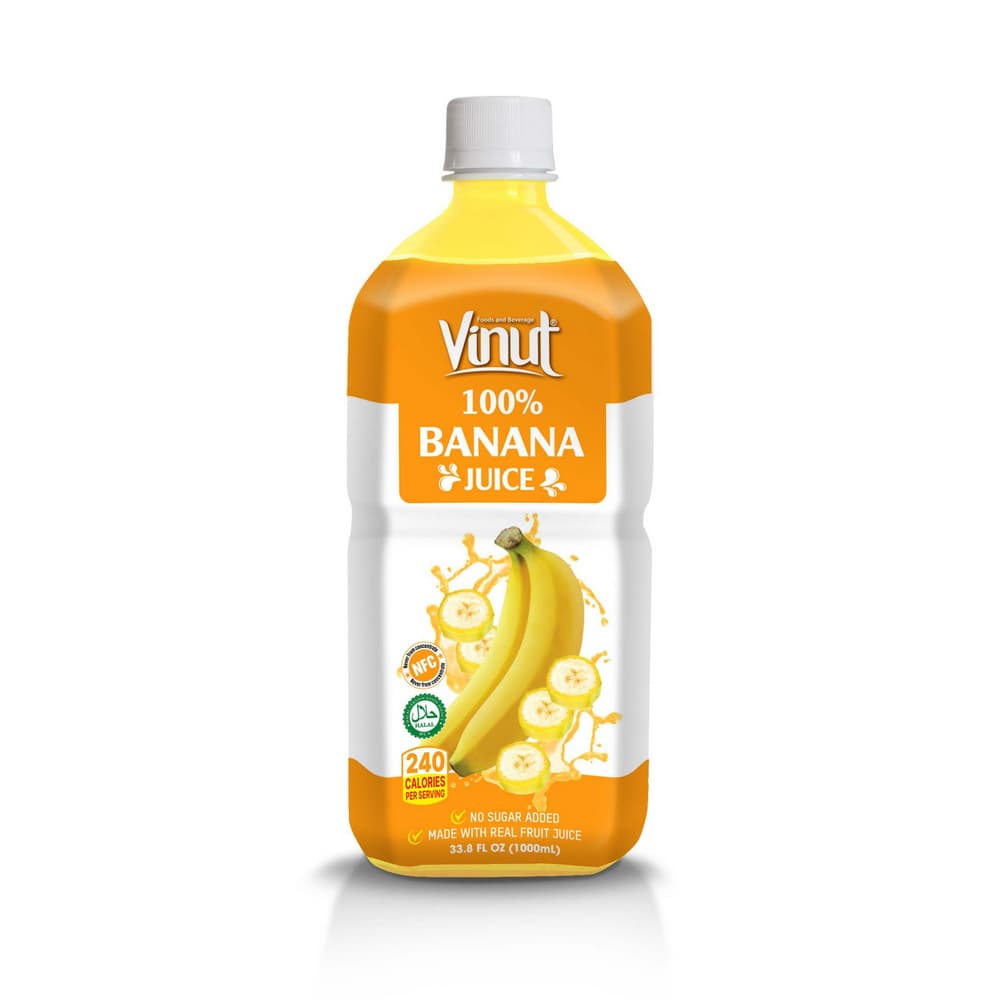VINUT 100% banánová šťáva, NFC, bez přidaného cukru, PET lahev, 33.8 fl oz 1000 mL