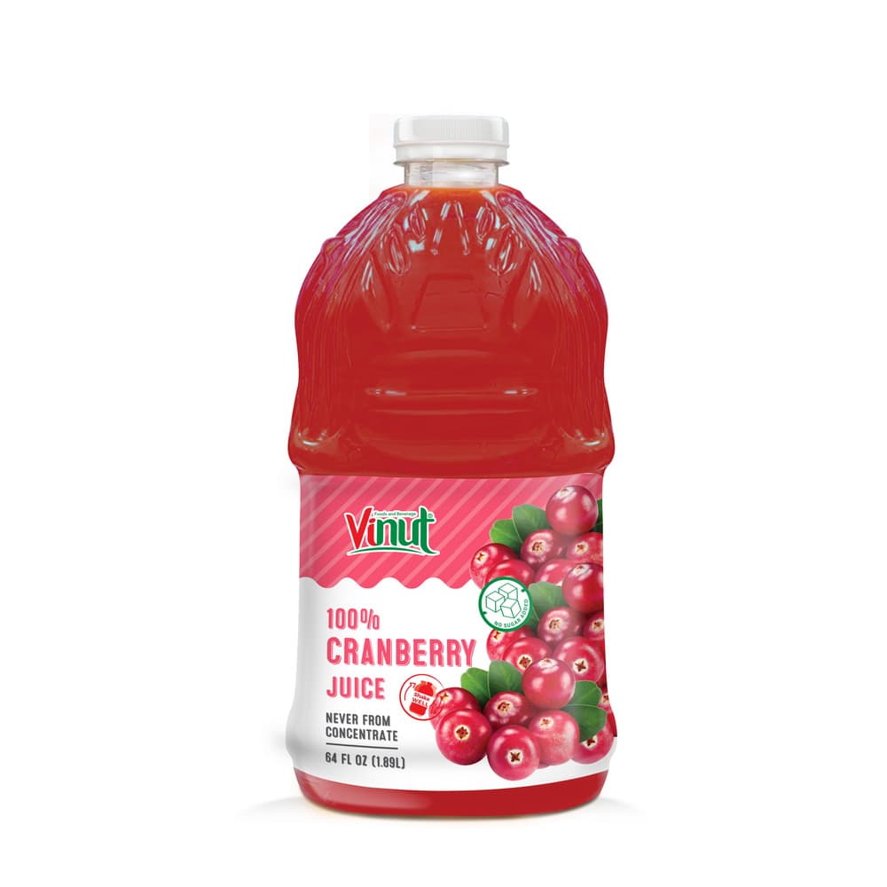 VINUT 100% Brusinkový džus, nikdy ne z koncentrátu, PET lahev, 64 fl oz 1.89 L
