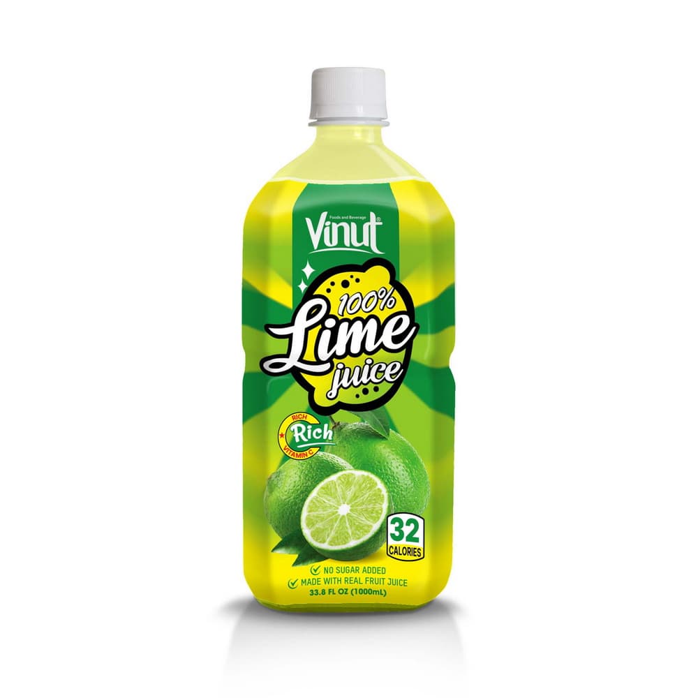 VINUT 100% limetková šťáva, bez přidaného cukru, 33.8 fl oz (1,000 mL) PET lahev