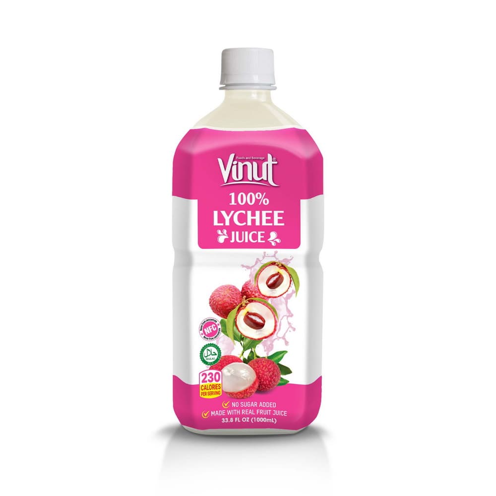 VINUT 100% liči džus, bez přidaného cukru, 33.8 fl oz (1,000 mL) PET lahev