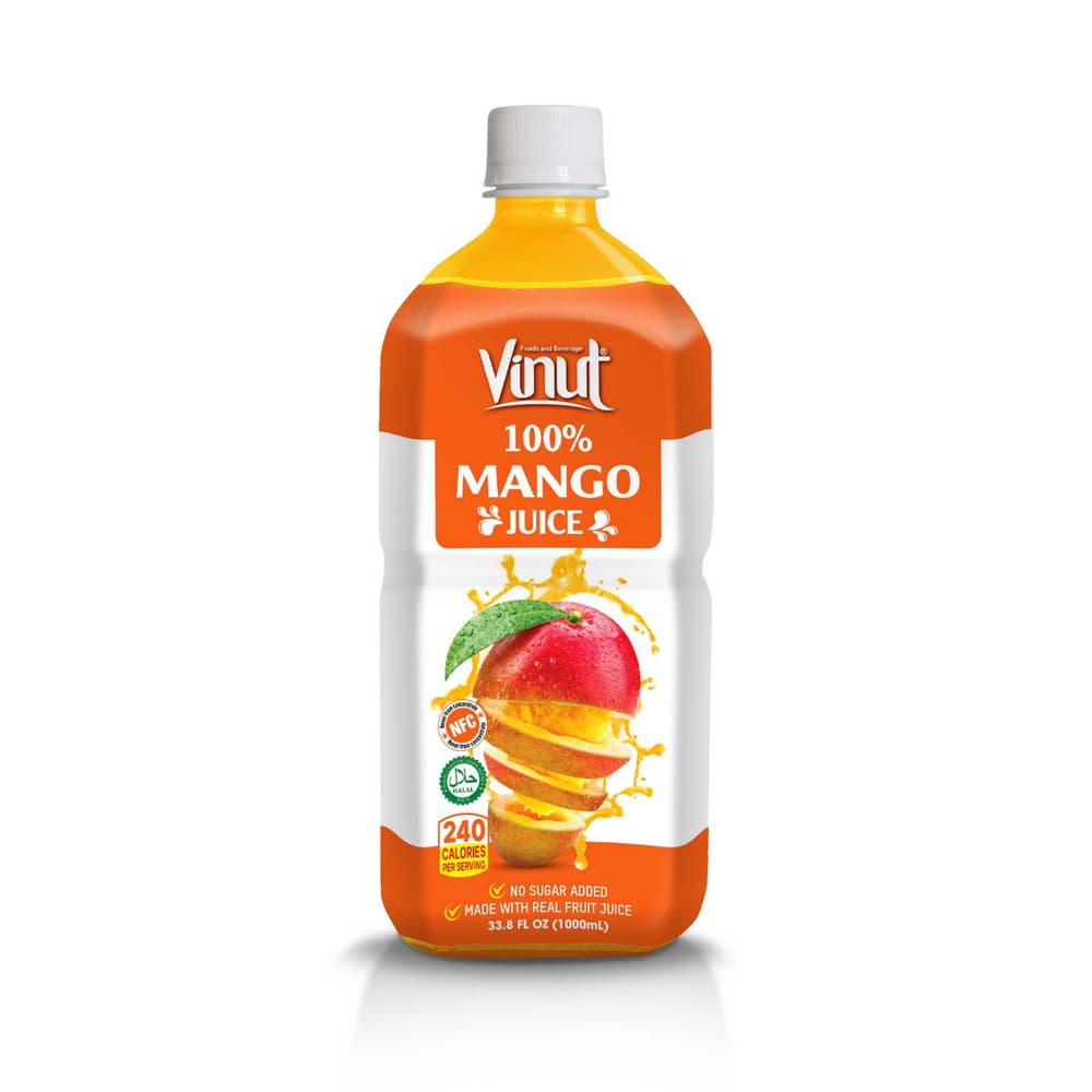 VINUT 100% mangová šťáva, bez přidaného cukru, PET lahev 33.8 fl oz (1 000 mL)