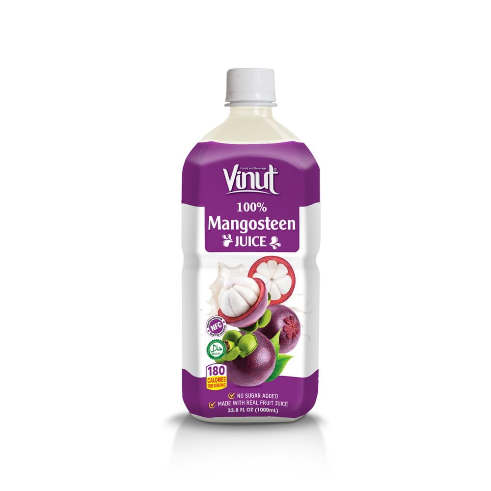 VINUT 100% mangostanová šťáva, NFC, bez přidaného cukru, PET lahev, 33.8 fl oz 1000 mL
