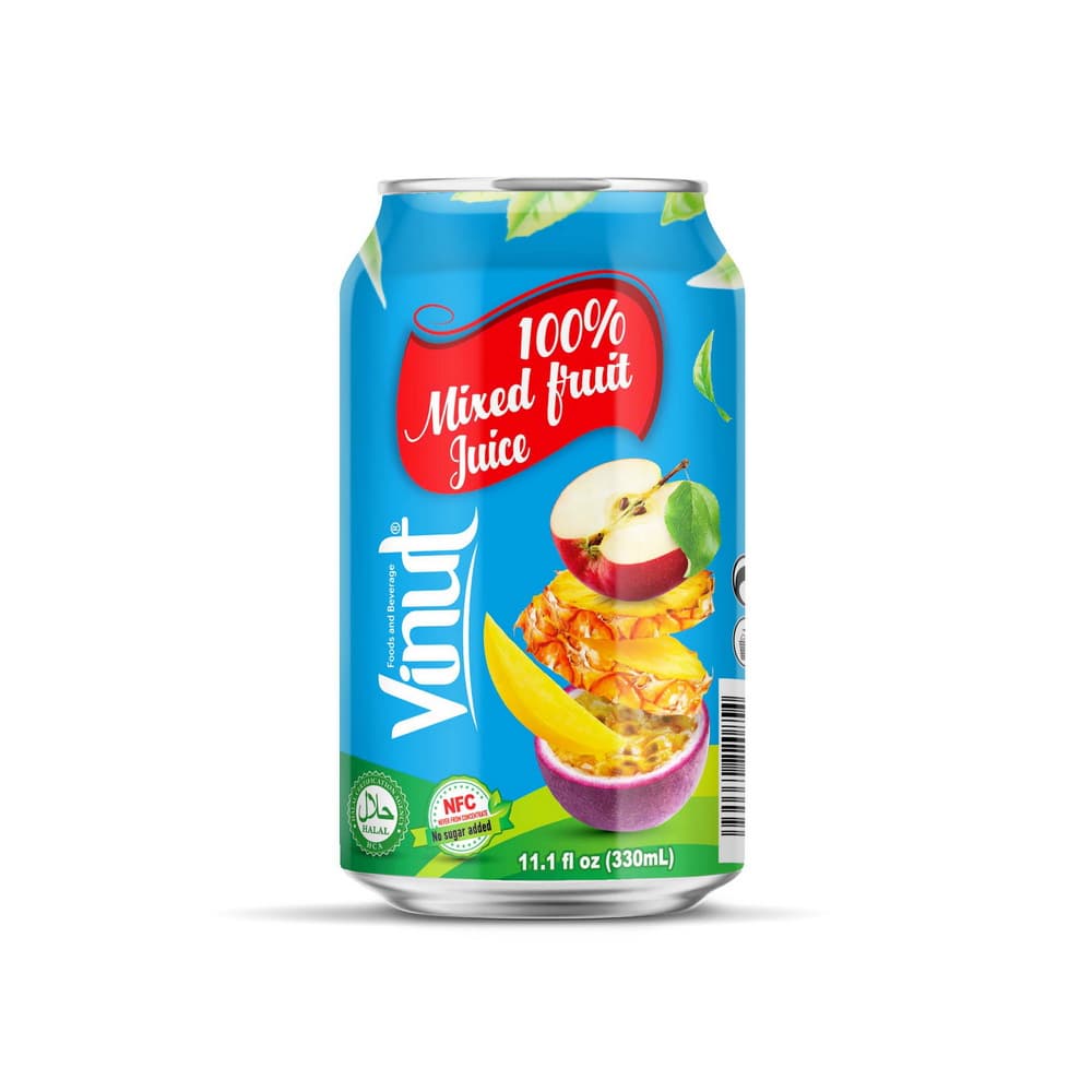 VINUT 100% Směs ovocných šťáv, NFC, bez přidaného cukru, plechovka, 11.1 fl oz 330 mL