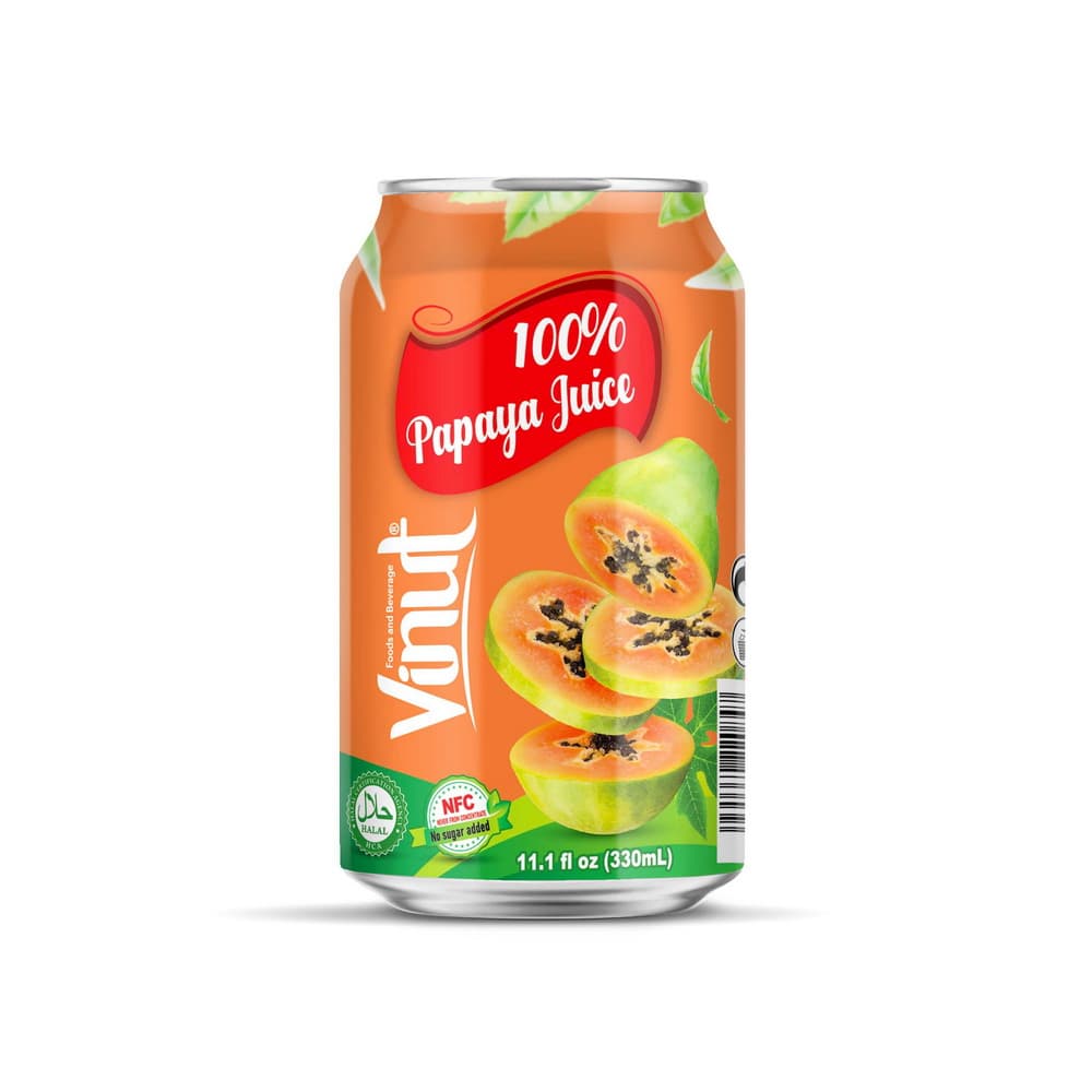 VINUT 100% Papájová šťáva NFC, bez přidaného cukru, 11.1 fl oz 330 ml