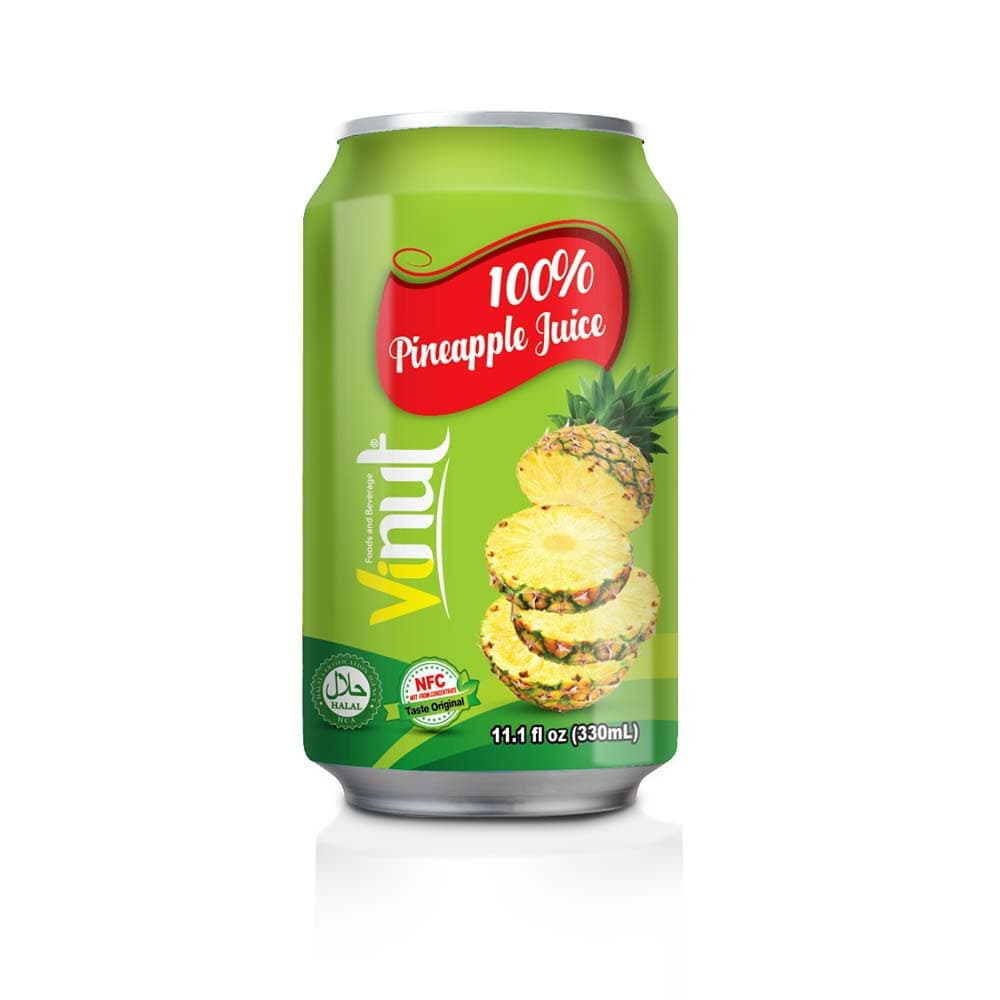 VINUT 100% Ananasový džus, 11.1 fl oz (330 mL) Plechovka