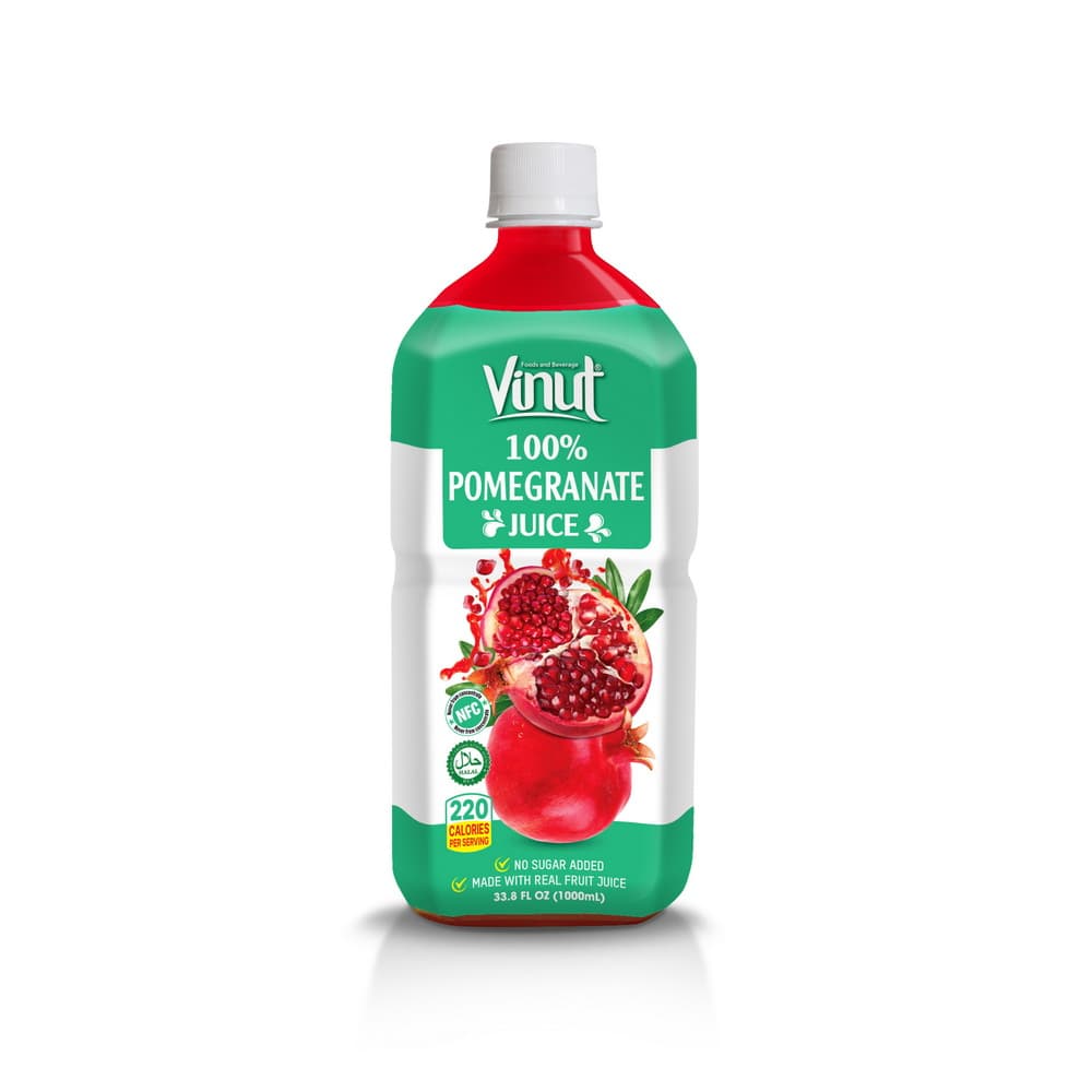 VINUT 100% Džus z granátového jablka, bez přidaného cukru, 33.8 fl oz (1 000 mL) PET lahev