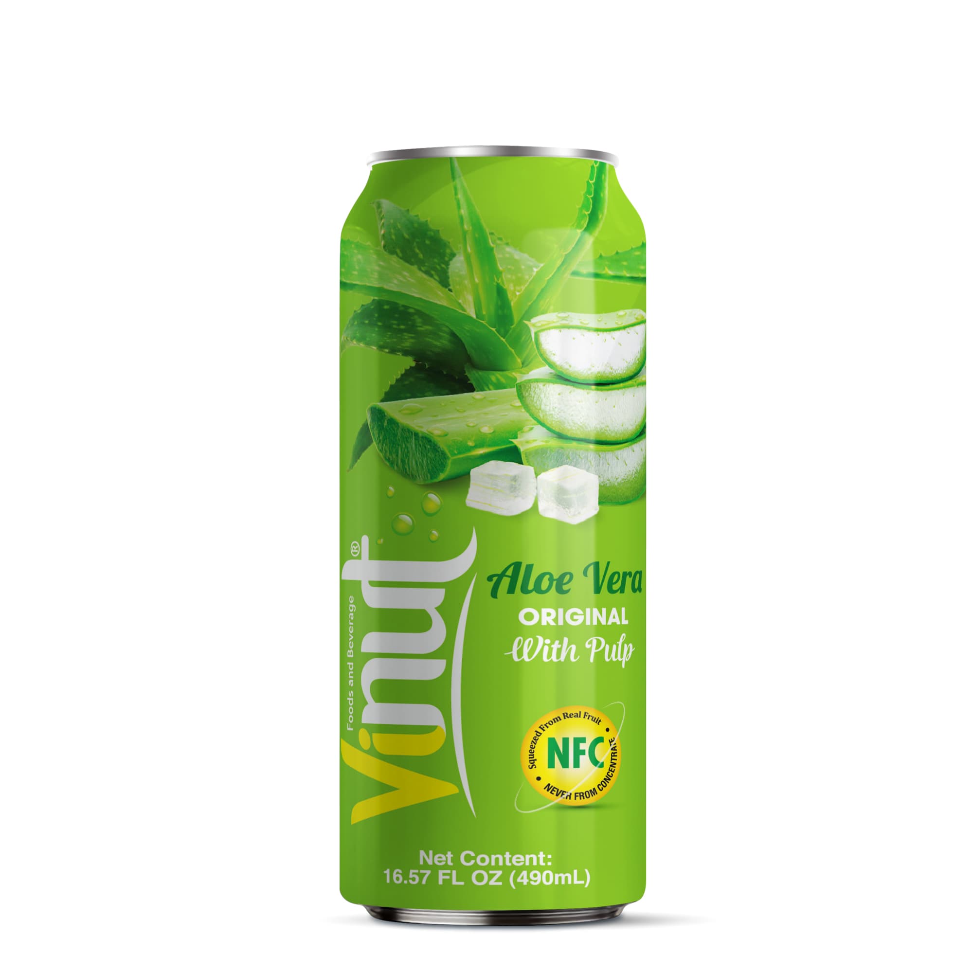Vinut Aloe Vera Original with Pulp, NFC, Can, 16.57 fl oz 490 mL