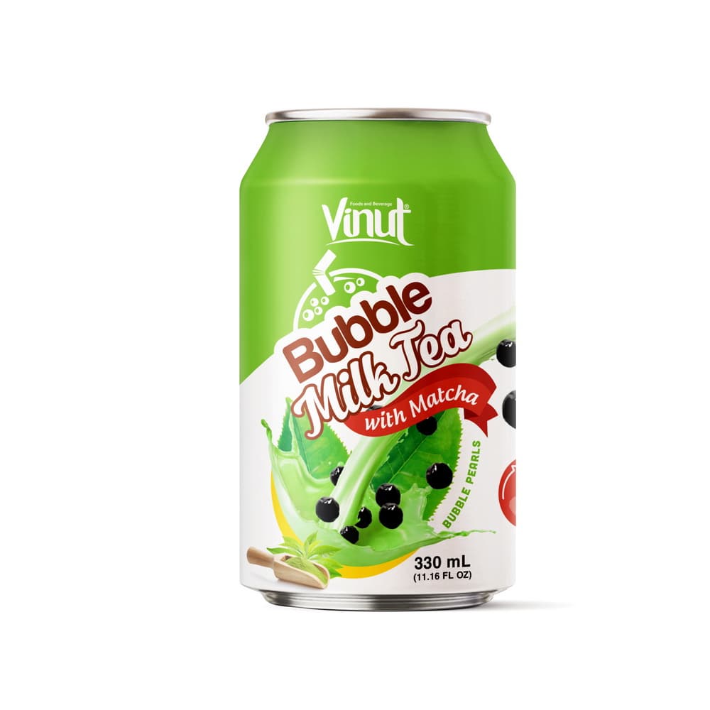 VINUT Mléčný bubble tea s příchutí Matcha, 11.16 fl oz 330 mL