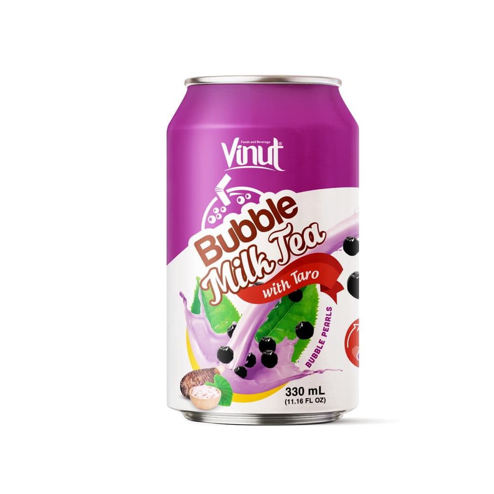 VINUT Mléčný bubble tea s příchutí taro, plechovka, 11.16 fl oz 330 mL