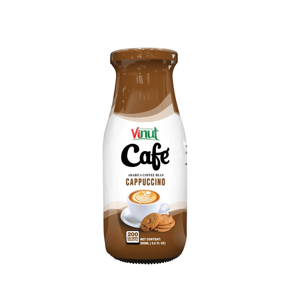 VINUT Café Cappuccino, z kávových zrn Arabica, láhev, 9.5 fl oz 280 mL