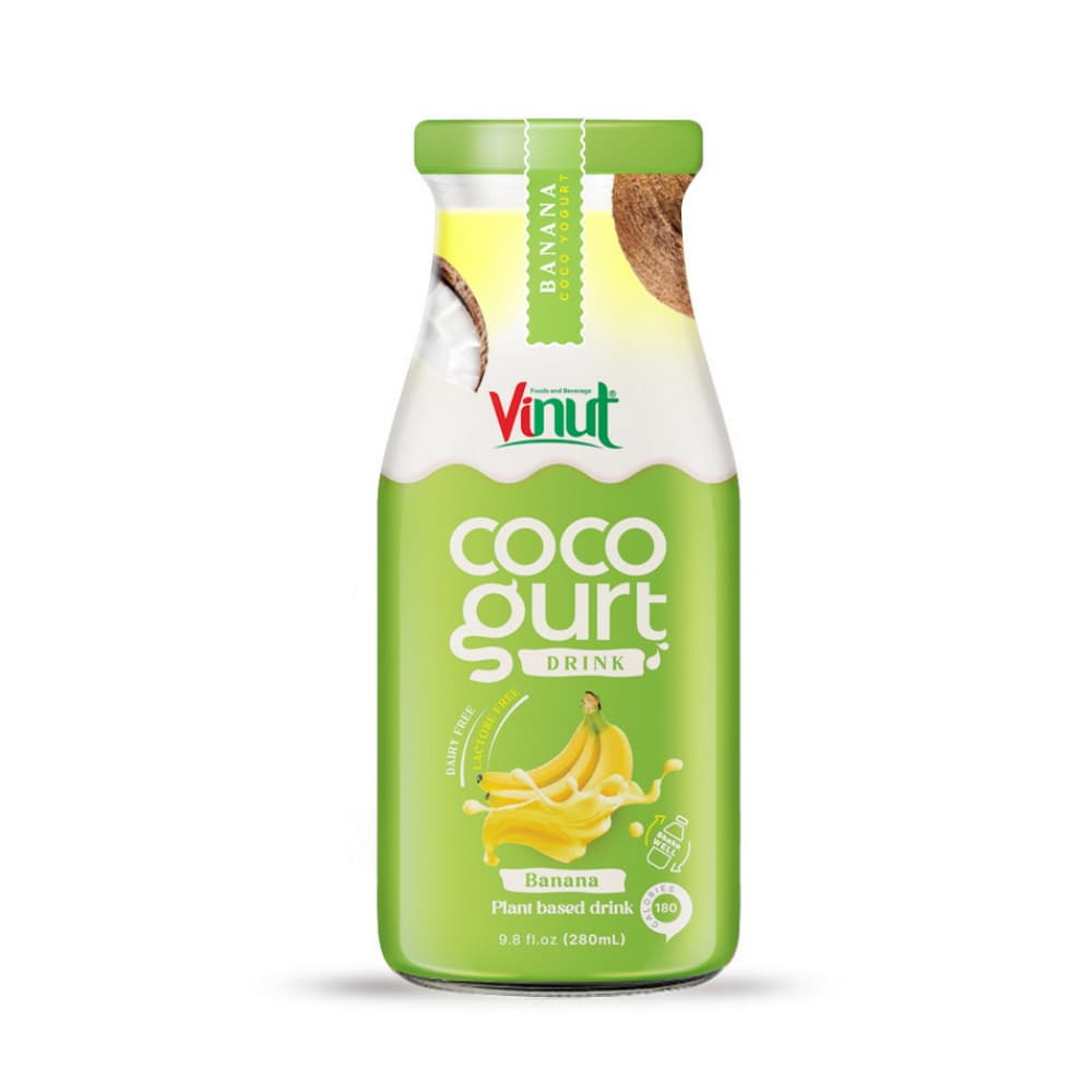 VINUT Cocogurt nápoj banán, skleněná láhev, 9.8 fl oz 280 mL