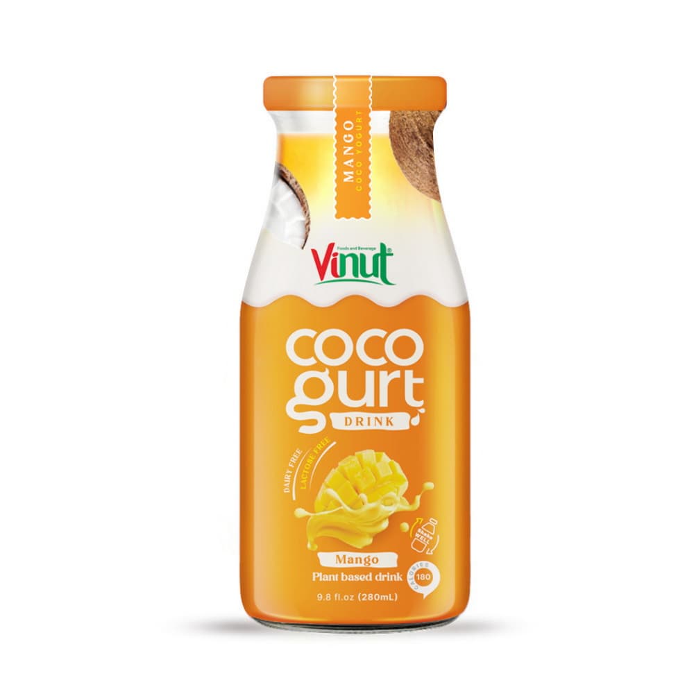 VINUT Cocogurt nápoj Mango, skleněná láhev, 9.8 fl oz 280 mL