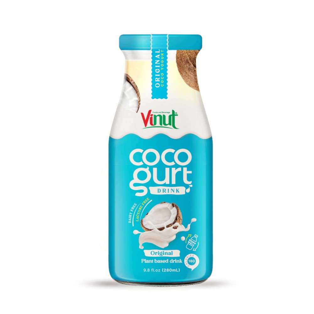 VINUT Nápoj Cocogurt Original, rostlinný nápoj, skleněná láhev, 9.8 fl oz 280 mL