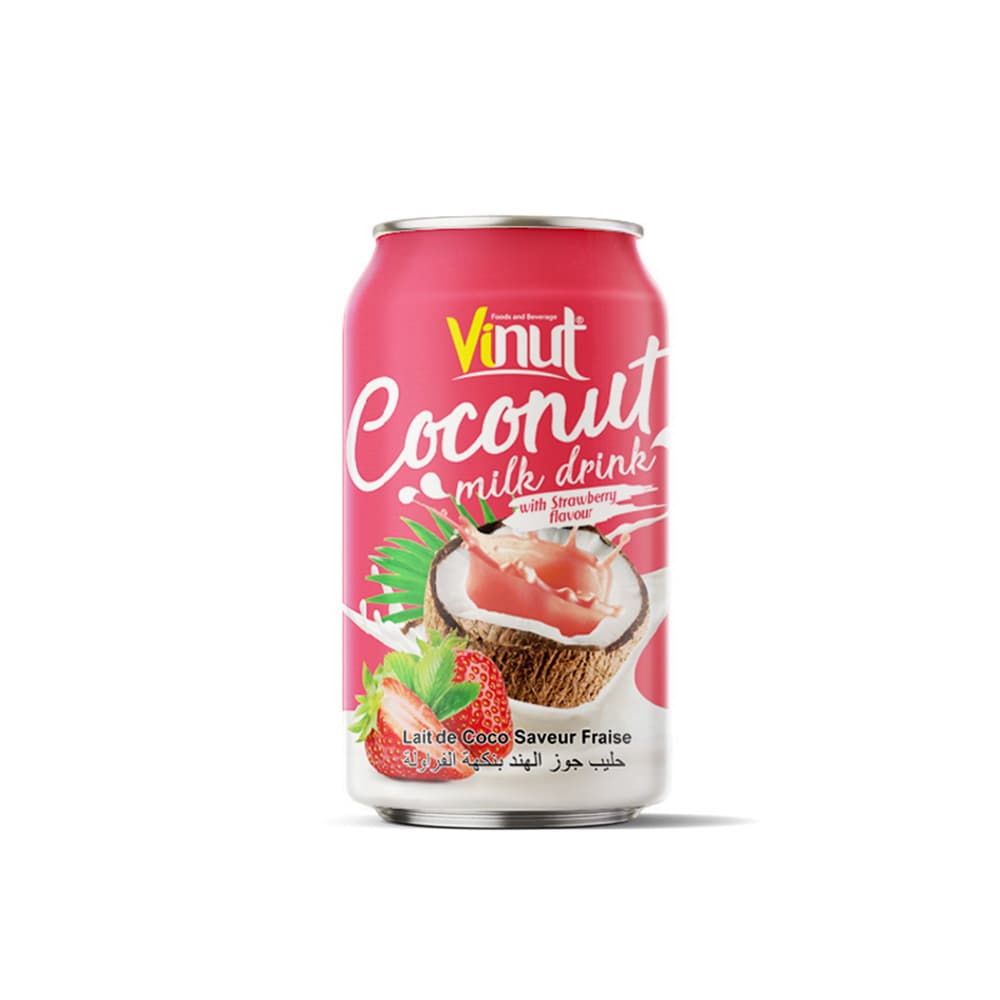 VINUT Nápoj z kokosového mléka s jahodovou příchutí 330 mL