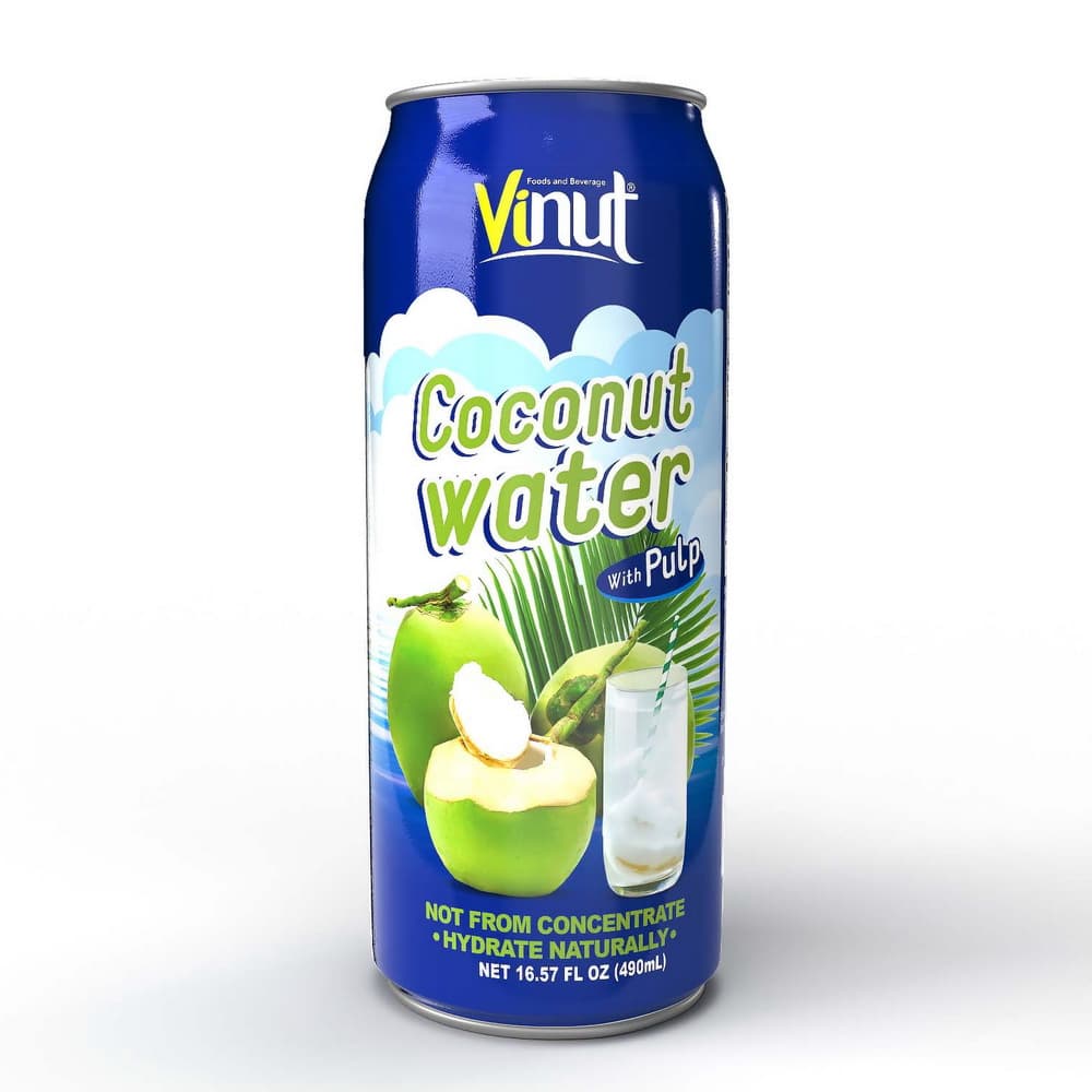 VINUT Kokosová voda s dužinou, Plechovka, 16.57 fl oz 490 mL