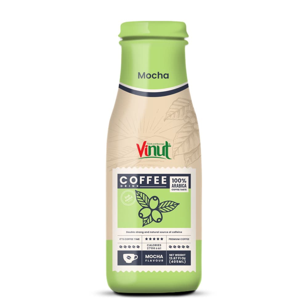 VINUT Kávový nápoj 100% Arabica, Příchuť Moka, Láhev, 13.87 fl oz 405 mL