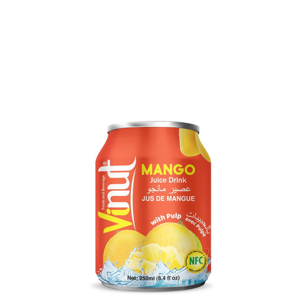 VINUT Mango Juice Drink with Pulp, 8.4 fl oz (250 mL) Can