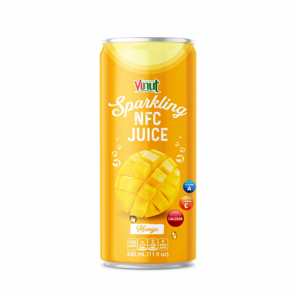 VINUT Perlivá NFC šťáva z manga, bez přidaného cukru, tenká plechovka, 11 fl oz (330 mL)