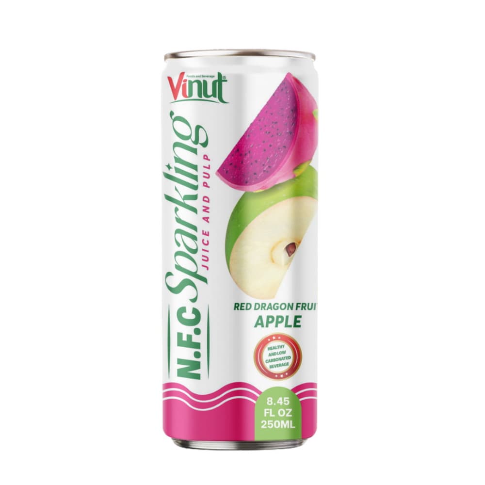 VINUT N.F.C Perlivá šťáva s dužinou Červené dračí ovoce a jablko, tenká plechovka, 8.45 fl oz 250 mL