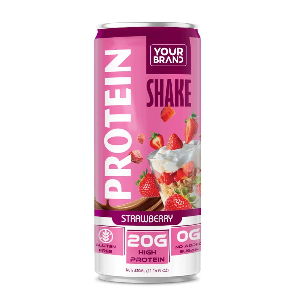 VINUT Jahodový proteinový nápoj, 20g bílkovin, bez přidaného cukru, 11.16 fl oz (330 mL)